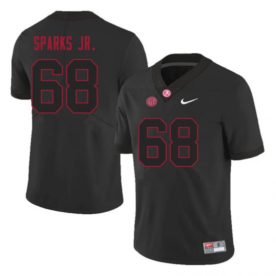 NCAA Men's Alabama Crimson Tide #68 Alajujuan Sparks Jr. Stitched College 2021 Nike Authentic Black Football Jersey SU17Q70LD